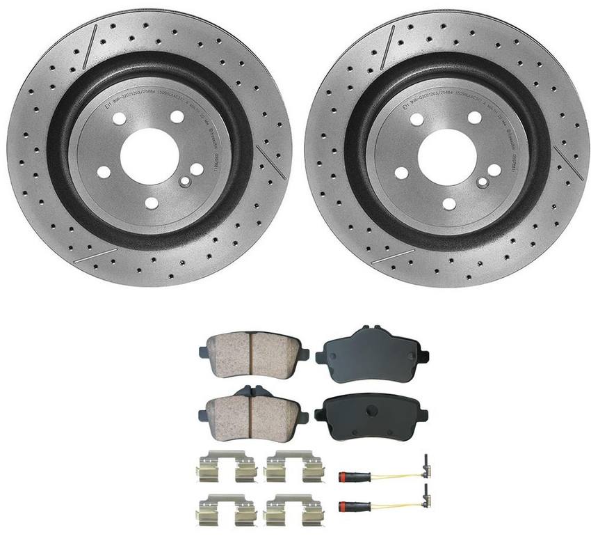 Mercedes Disc Brake Pad and Rotor Kit - Rear (330mm) (Ceramic) (EURO) 1724230112 - Akebono Euro Ultra-Premium 4122279KIT